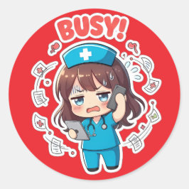 Adesivo Enfermeira Chibi Original 3.0 - Ocupada