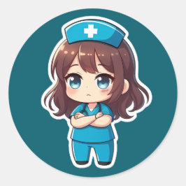 Adesivo Enfermeira Chibi Original - Calma Profissional