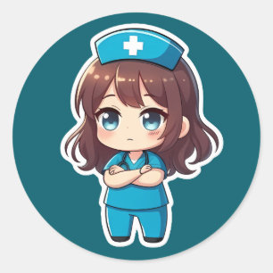 Adesivo Enfermeira Chibi Original - Calma Profissional