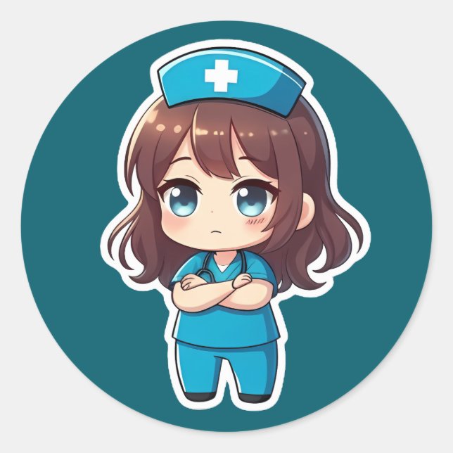 Adesivo Enfermeira Chibi Original - Calma Profissional (Frente)
