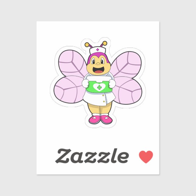 Adesivo Enfermeira com kit de primeiros socorros (Folha)