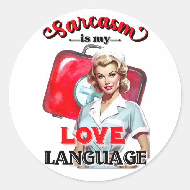 Adesivo Enfermeira Cuja Linguagem Pinup_ Love (Frente)