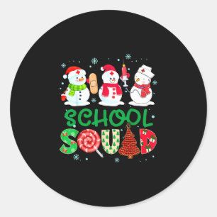 Adesivo Enfermeira da equipe escolar boneco de neve esteto