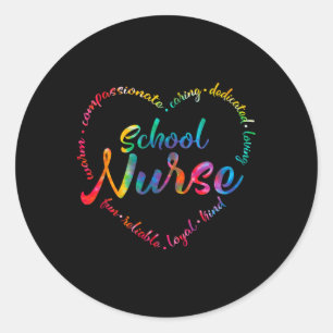 Adesivo Enfermeira da Escola Tie Dye Enfermeira Cardíaca E