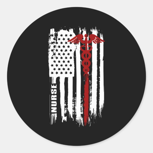 Adesivo Enfermeira de Bandeira Americana Enfermeira Dos Eu (Frente)