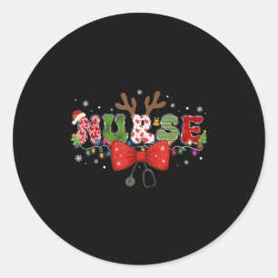 Adesivo Enfermeira de Natal Arco Stethoscope Reindeer