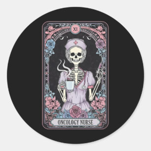 Adesivo Enfermeira de Oncologia Esqueleto Cartão Tarot Onc