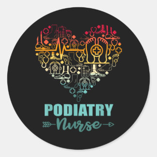 Adesivo Enfermeira de Podologia Coração Engraçado Vintage
