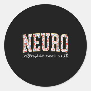 Adesivo Enfermeira de Uti Floral Neuro Cérebro Neurociênci
