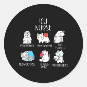 Adesivo Enfermeira de UTI Gato Engraçado Enfermagem em Uni