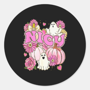 Adesivo Enfermeira de UTI Neonatal Halloween Rosa Floral A