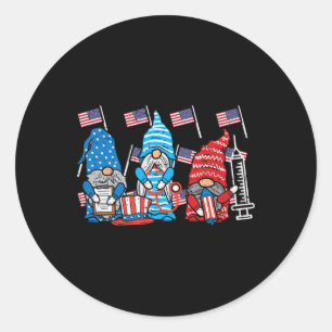Adesivo Enfermeira dos Gnomos Americanos 4 De Julho Scrub