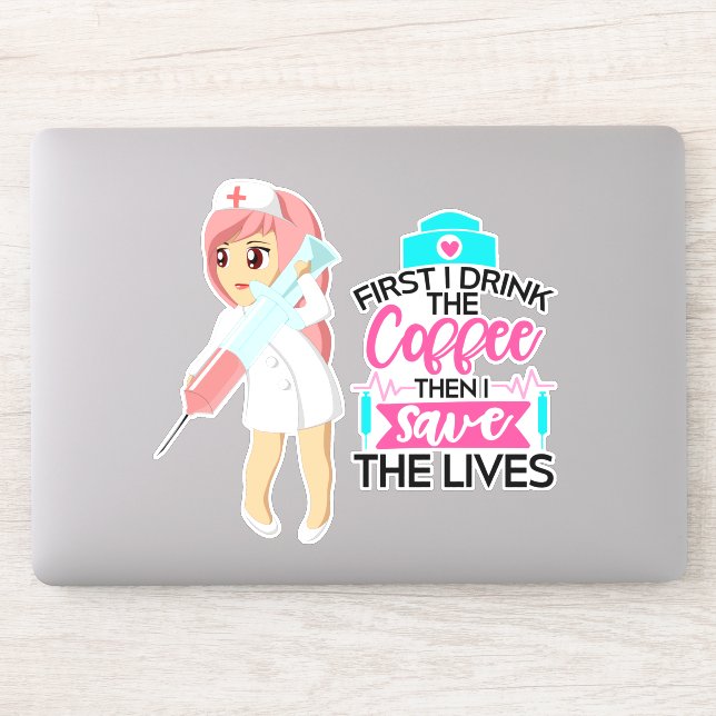 Adesivo Enfermeira Engraçada Dizendo com Grande Agulha hip (Computador)