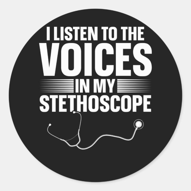 Adesivo Enfermeira Engraçada Estetoscópio Médico Piada (Frente)