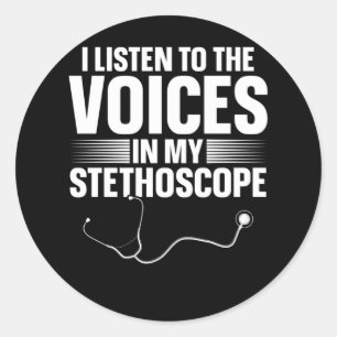 Adesivo Enfermeira Engraçada Estetoscópio Médico Piada