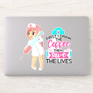 Adesivo Enfermeira engraçada que diz com a agulha