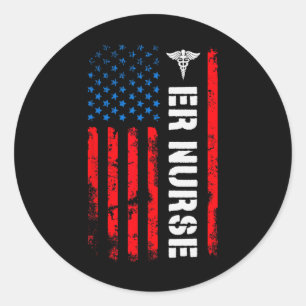 Adesivo Enfermeira Er Patriótica Camisa Retro Americana 4t