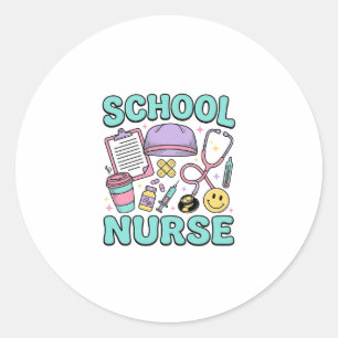 Adesivo Enfermeira Escolar Camisa Vintage Colagem Médica D