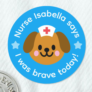 Adesivo Enfermeira Eu Fui Corajosa Hoje Cachorro Fofo Reco