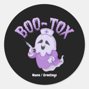 Adesivo Enfermeira Fantasma Boo-Tox Engraçada Halloween H