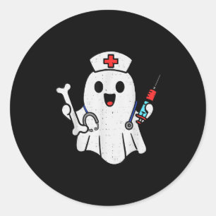 Adesivo Enfermeira Ghost Humerus Scrub Top Halloween Saúde
