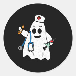 Adesivo Enfermeira Ghost Scrub Cute Halloween Costume Para