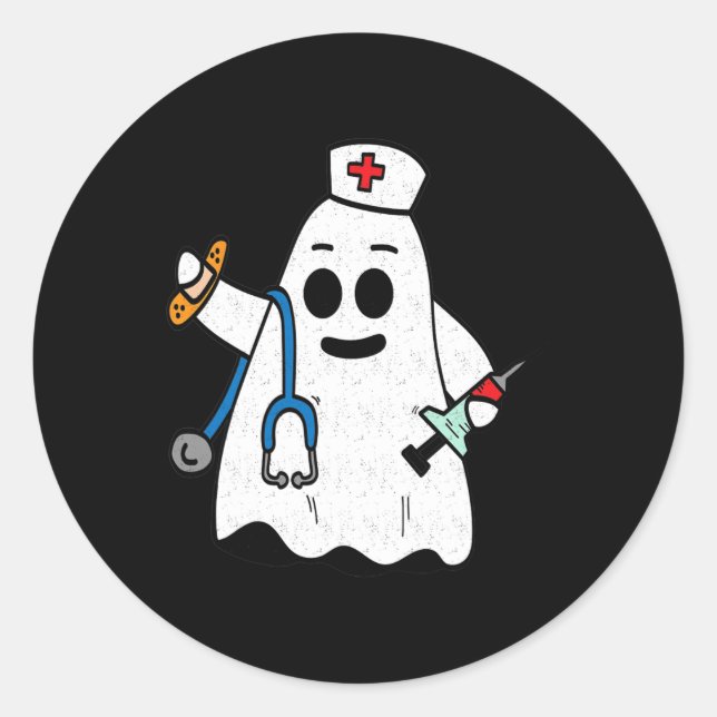 Adesivo Enfermeira Ghost Scrub Cute Halloween Costume Para (Frente)