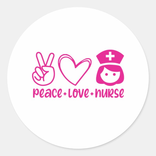 Adesivo Enfermeira Gift Peace Love (Frente)