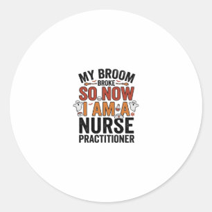Adesivo Enfermeira Halloween Broom Broke Vintage D