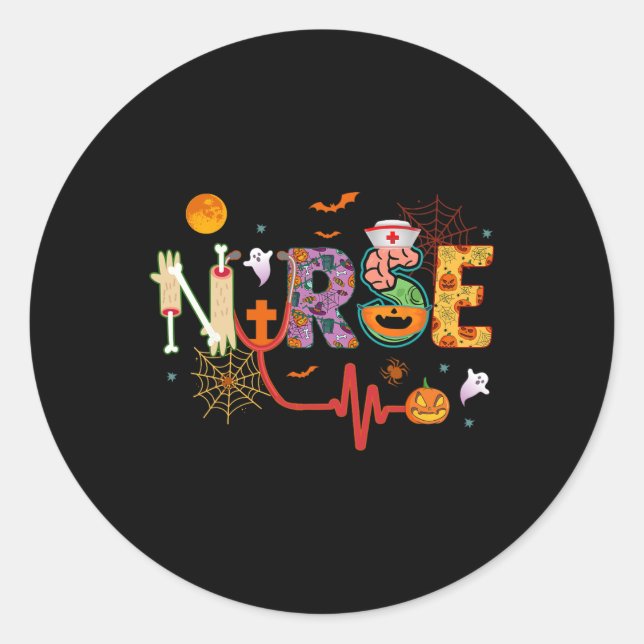 Adesivo Enfermeira Halloween Costume Stethoscope Pulsação (Frente)