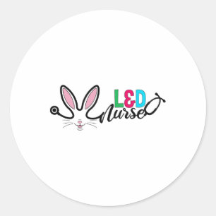 Adesivo Enfermeira Landd Bunny Stethoscope Páscoa Trabalho