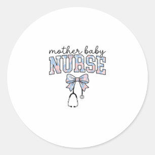 Adesivo Enfermeira Mãe Bebê Camisa com Laço Floral Design_