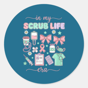 Adesivo Enfermeira Na Minha Era Da Vida De Scrub, Laço Coq