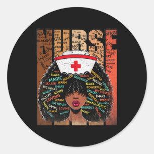 Adesivo Enfermeira Negra Afro Melanin Vintage Black Histo