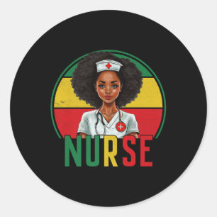Adesivo Enfermeira Negra Engraçada Melanin Pride Vintage B