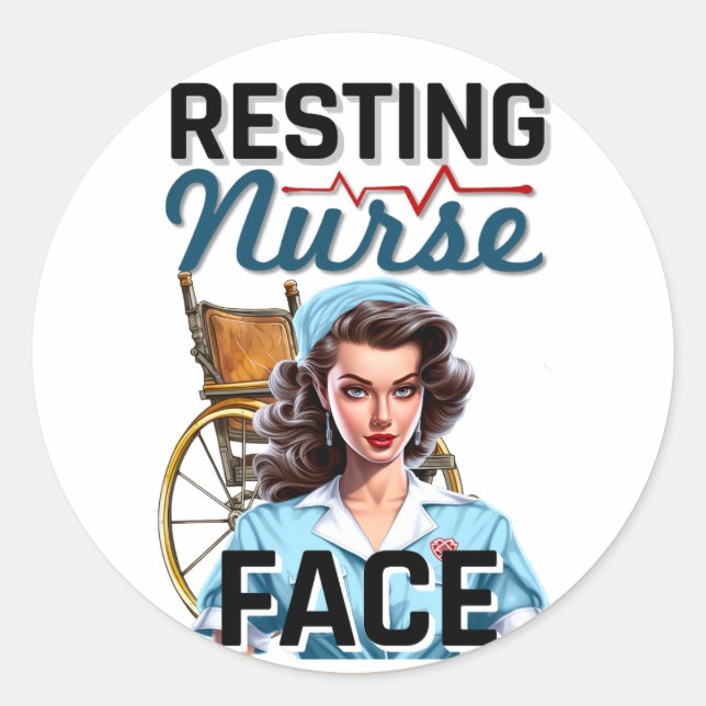 Adesivo Enfermeira Nostálgica Bonita Enfermeira Amortecida (Frente)