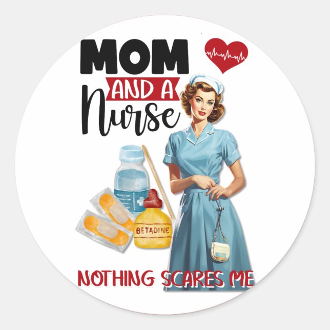 Adesivo Enfermeira Nostálgica e Bonita Aperte Mãe e Enferm (Frente)