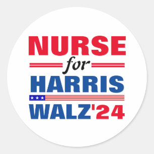 Adesivo Enfermeira para Harris Walz Red Blue