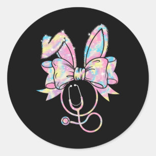 Adesivo Enfermeira páscoa Arco Coquette Stethoscope Bunny