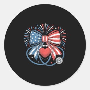 Adesivo Enfermeira Patriótica Arco Coquette Usa Bandeira S