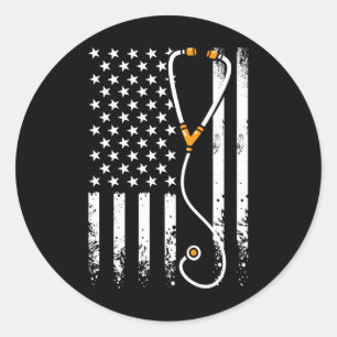 Adesivo Enfermeira Patriótica de Bandeira Americana Semana