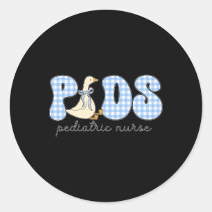 Adesivo Enfermeira Pediátrica Enfermeira Azul Gingham Peix
