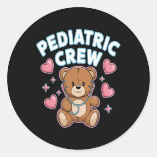 Adesivo Enfermeira Pediátrica Urso Coração Stethoscope Ped