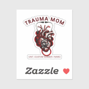 Adesivo Enfermeira Personalizada de Trauma Mãe Coração Ana