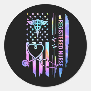 Adesivo Enfermeira Registrada Tie Dye Rn Ekg