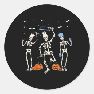 Adesivo Enfermeira Skeleton Halloween Saúde