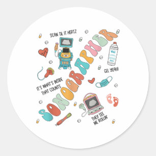 Adesivo Enfermeira Sonographer School Nurn S