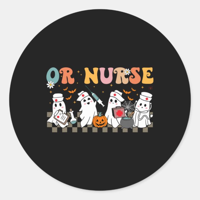 Adesivo Enfermeira Spooky Ghost Halloween Cute Nursing (Frente)