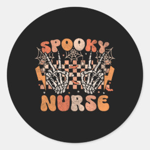 Adesivo Enfermeira Spooky Halloween Skeleton Costume Retro