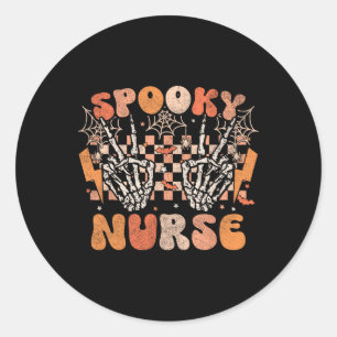 Adesivo Enfermeira Spooky Halloween Skeleton Costume Retro